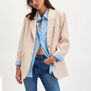 Free People Paper Cut Blazer - Brazilian Sand